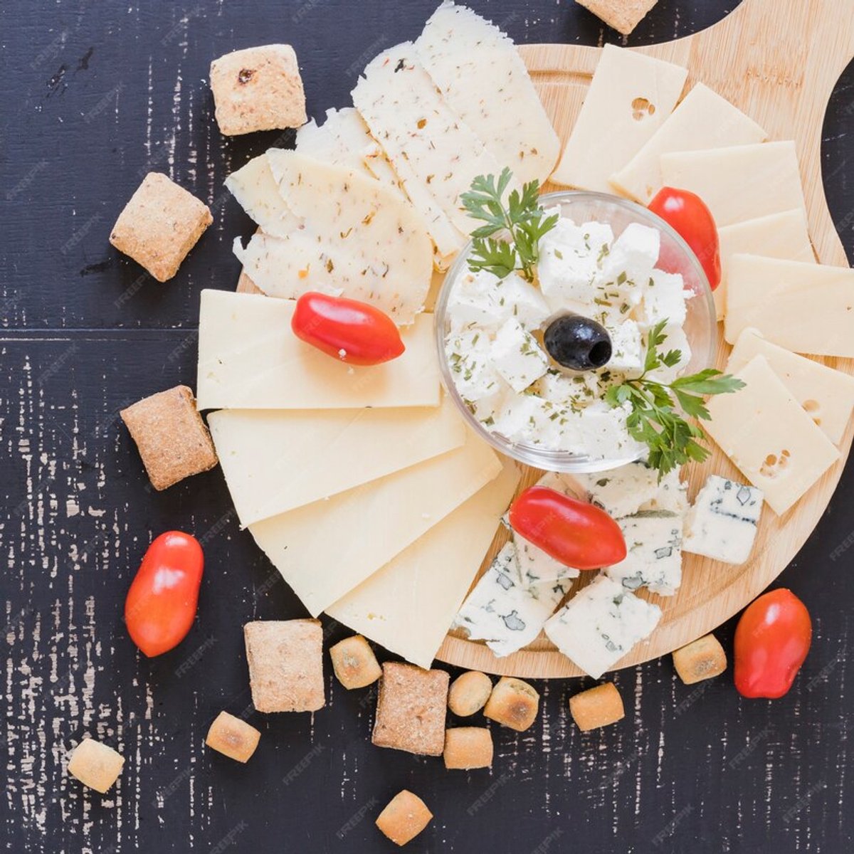 Cheffinger Pizzaplank met Pizzasnijder - Bamboe - Pizza Serveerplank met Handvat