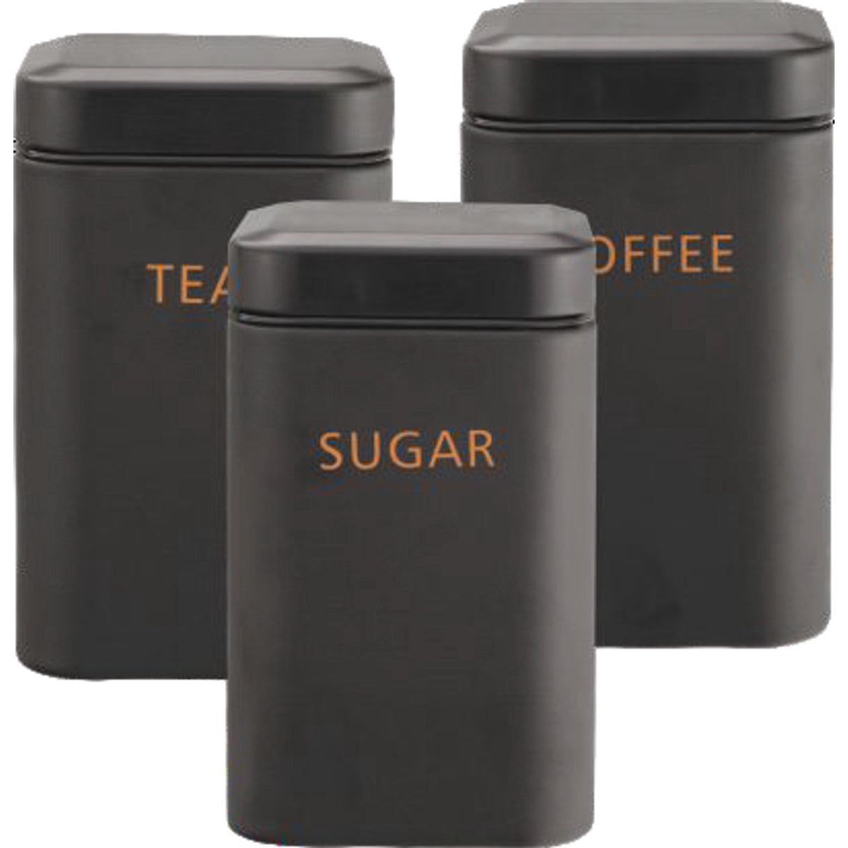 Cheffinger Voorraadbussen - Zwart - Koffie, Thee en Suiker
