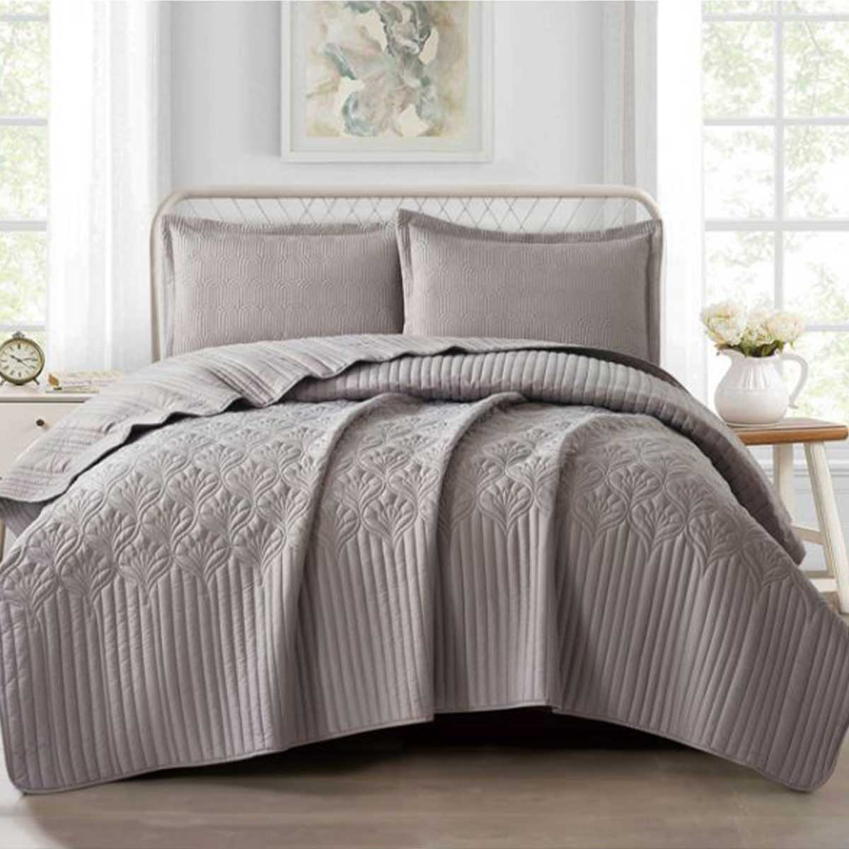 Cinar Nilufer Bedsprei Set 3-delig - Taupe - 260x240cm