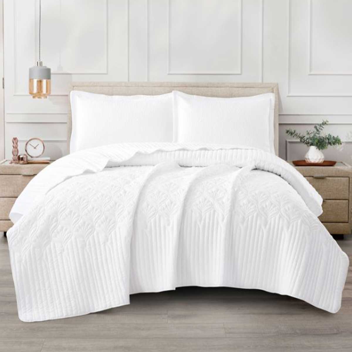 Cinar Nilufer Bedsprei Set 3-delig - Wit - 260x240cm