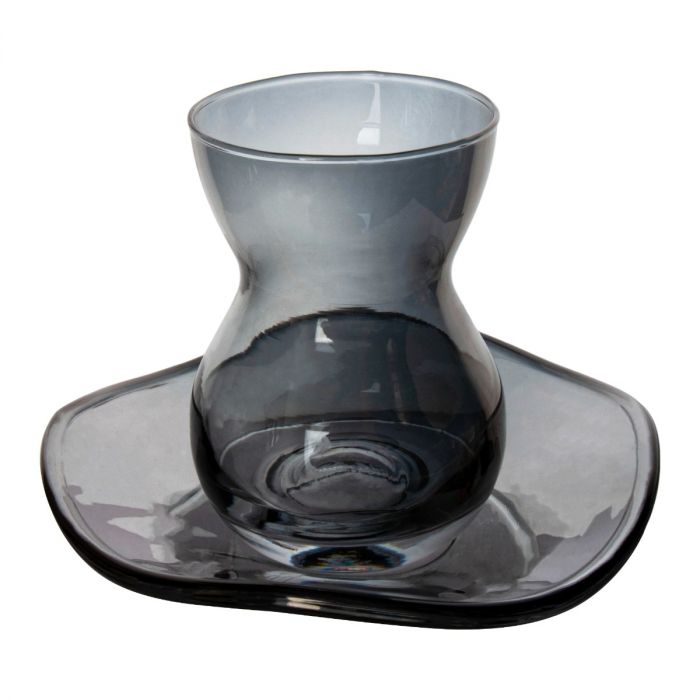 Cinar Turkse Theeglazen - 12-delig - Grijs - 160ml