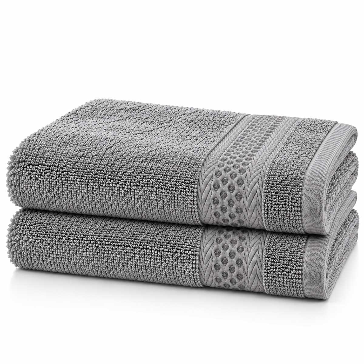 Cleanizi Badlaken - Grijs - 90x150 cm - 100% Katoen - Badstof Handdoek - Set van 2