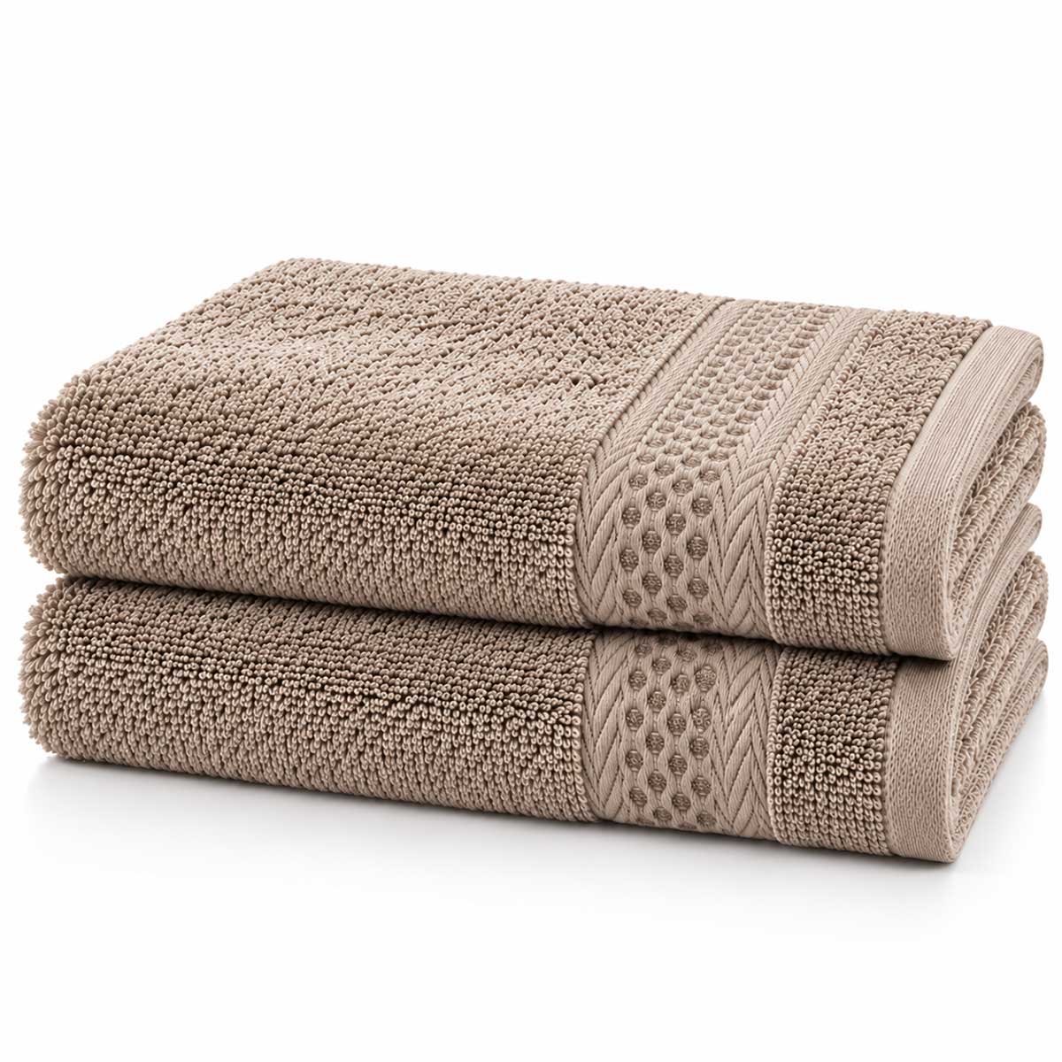 Cleanizi Badlaken - Taupe - 90x150 cm - 100% Katoen - Badstof Handdoek - Set van 2
