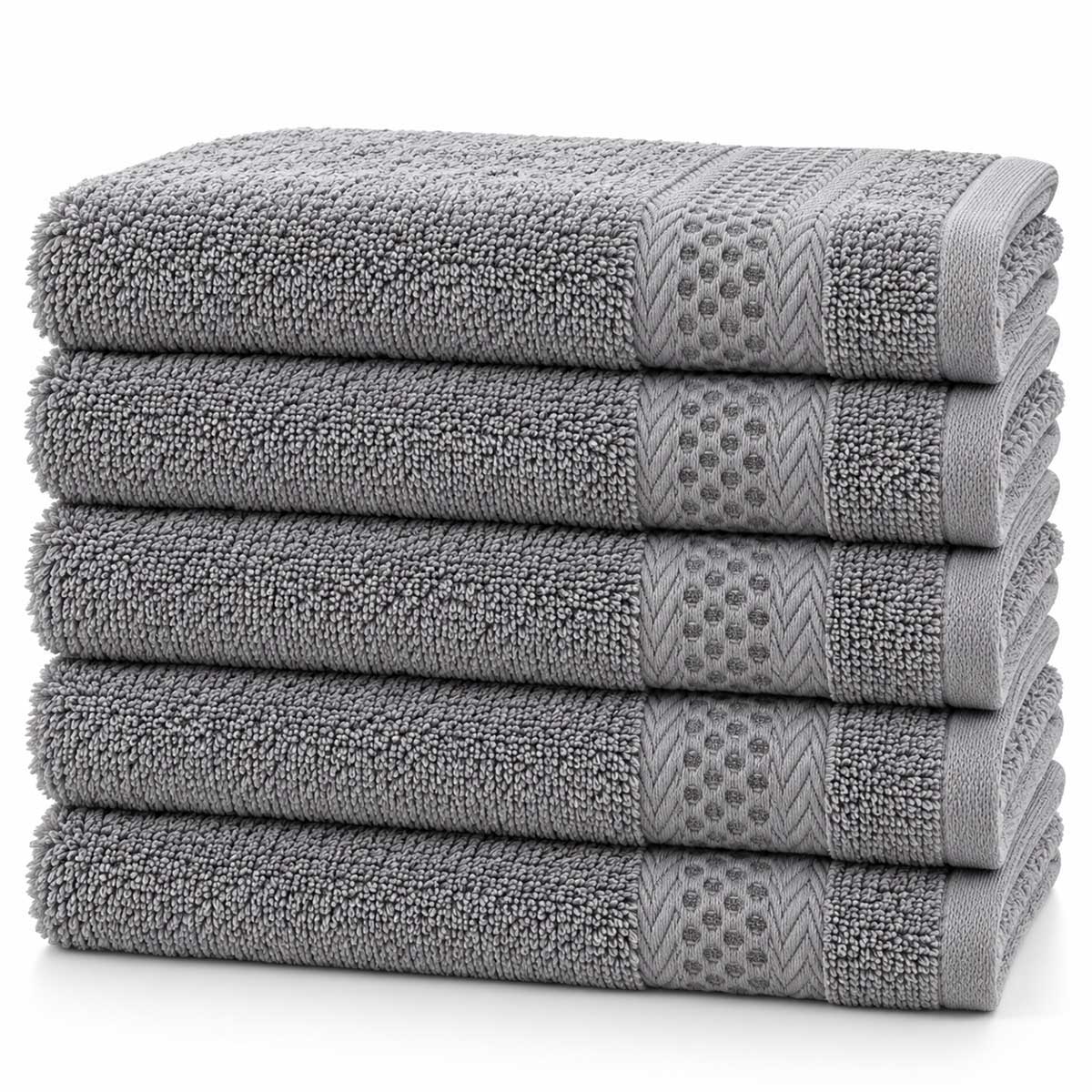 Cleanizi Gastendoekje - Grijs - 30x50 cm - 100% Katoen - Badstof Handdoek - Set van 5