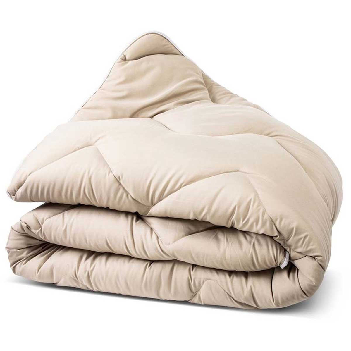 Dreamswan Dubbelzijdig Dekbed zonder Overtrek - 240x200cm - Taupe - Wasbaar Dekbed - Hoesloos Dekbed - Tweepersoons Dekbed