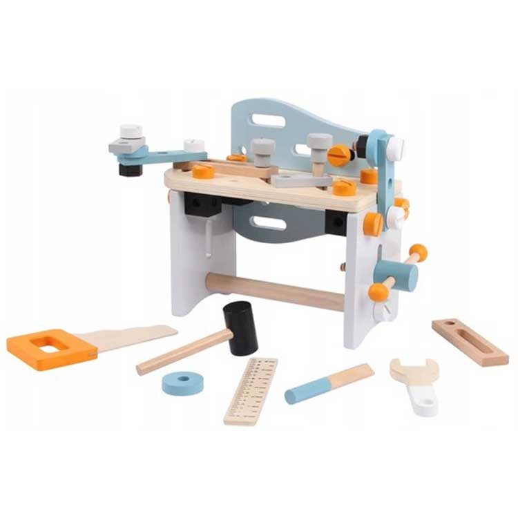 ECOTOYS Houten Gereedschapsset - 52-delig - Kinderwerkbank - 3+