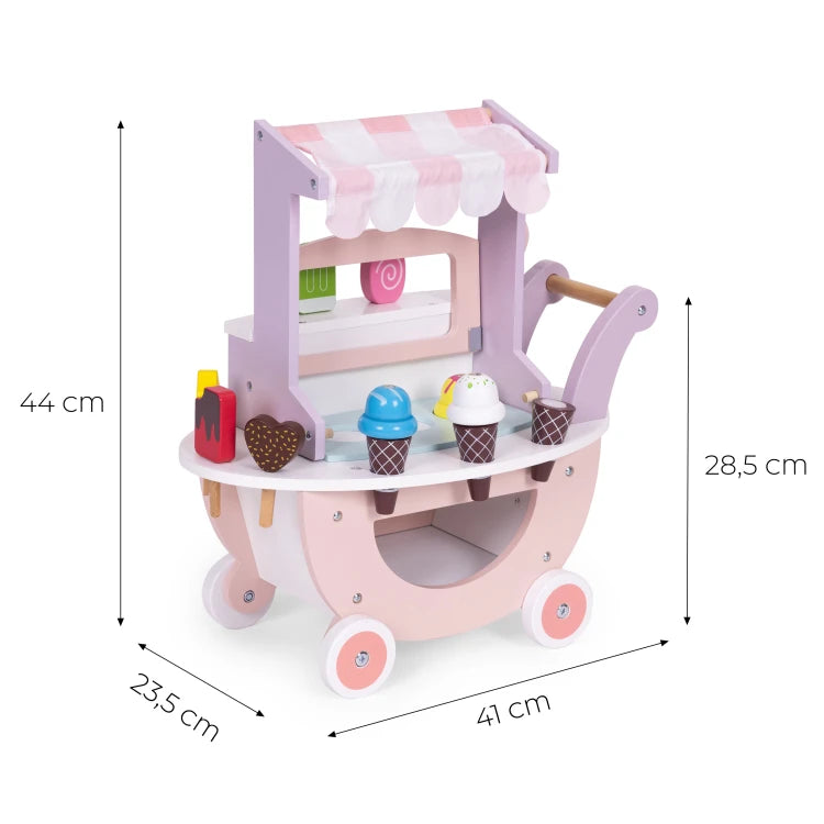 ECOTOYS Houten IJskar - 12-delig - Magnetisch IJs - Vanaf 3 Jaar