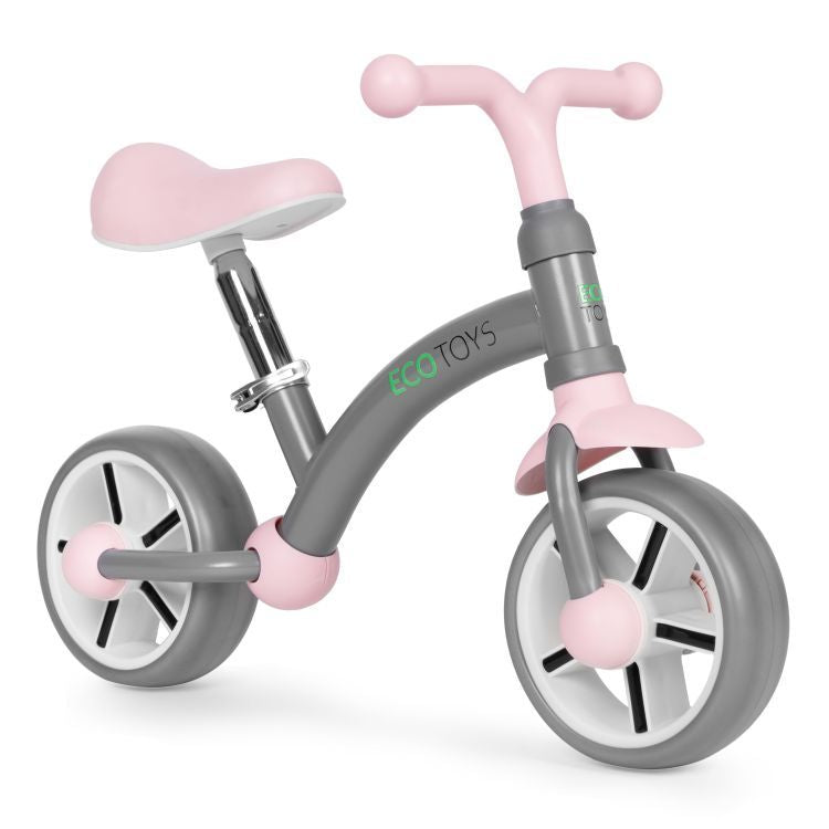 ECOTOYS Loopfiets - EVA Wielen - Verstelbaar Zadel - Grijs - 3+