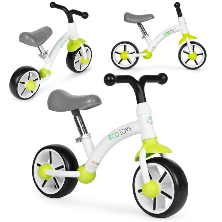 ECOTOYS Loopfiets - EVA Wielen - Verstelbaar Zadel - Groen - 3+