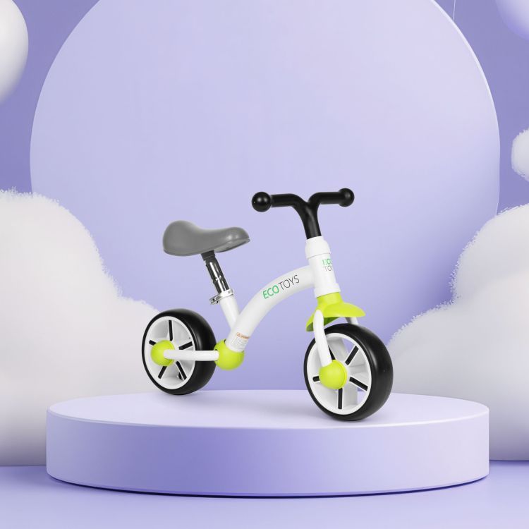 ECOTOYS Loopfiets - EVA Wielen - Verstelbaar Zadel - Groen - 3+