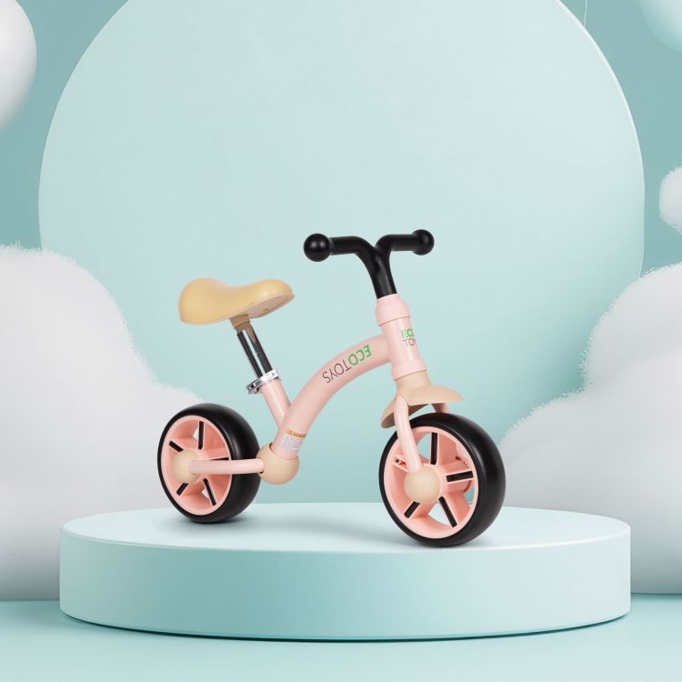 ECOTOYS Loopfiets - EVA Wielen - Verstelbaar Zadel - Roze - 3+