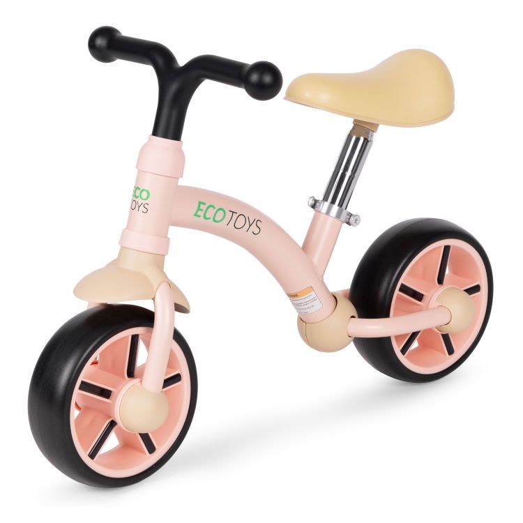 ECOTOYS Loopfiets - EVA Wielen - Verstelbaar Zadel - Roze - 3+