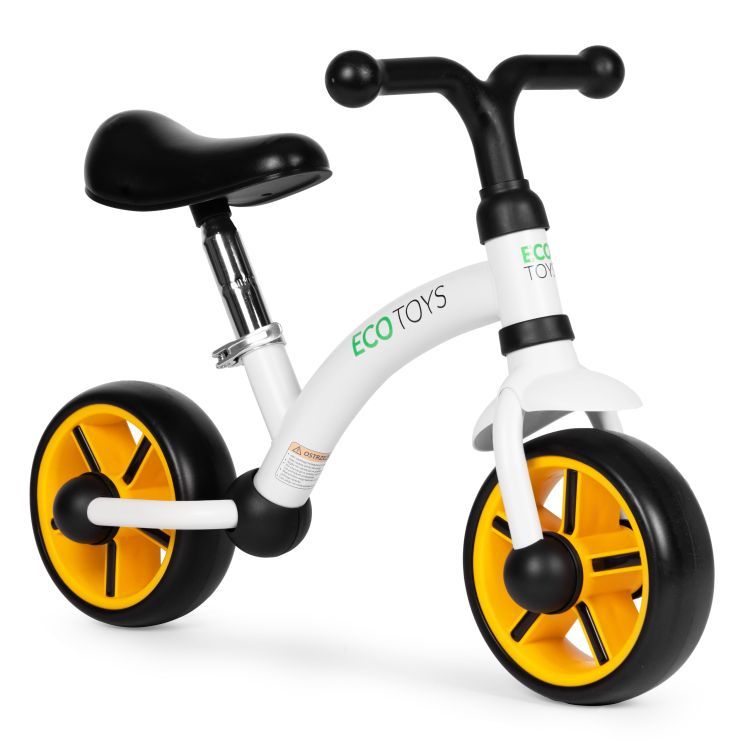 ECOTOYS Loopfiets - EVA Wielen - Verstelbaar Zadel - Zwart - 3+