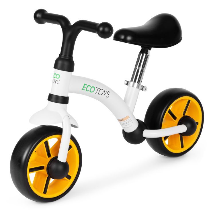 ECOTOYS Loopfiets - EVA Wielen - Verstelbaar Zadel - Zwart - 3+