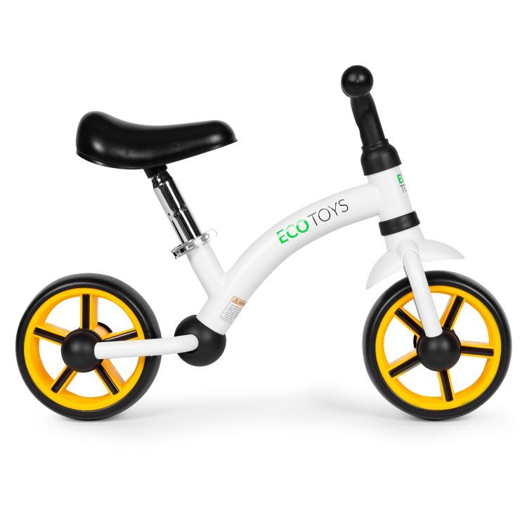 ECOTOYS Loopfiets - EVA Wielen - Verstelbaar Zadel - Zwart - 3+