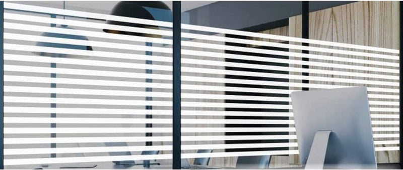 Maclean EasyProtec Selbstklebende Fensterfolie mit Streifen – Venezianischer Look – Jalousien – 90 x 250 cm 