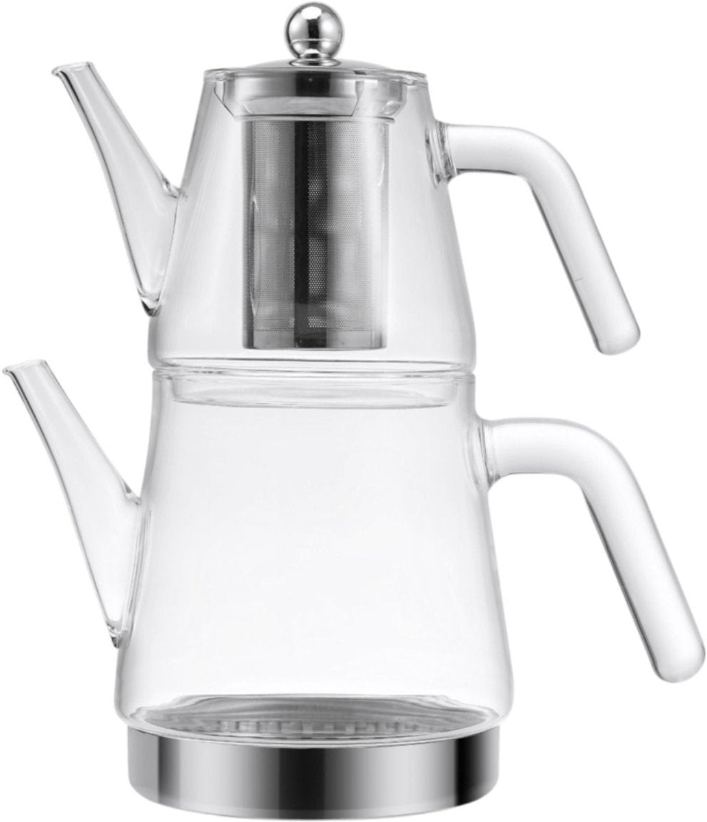 Ferveo Nora - Glazen Theepot Set - 0,7/1,8L - Inductie - Turkse Theepot