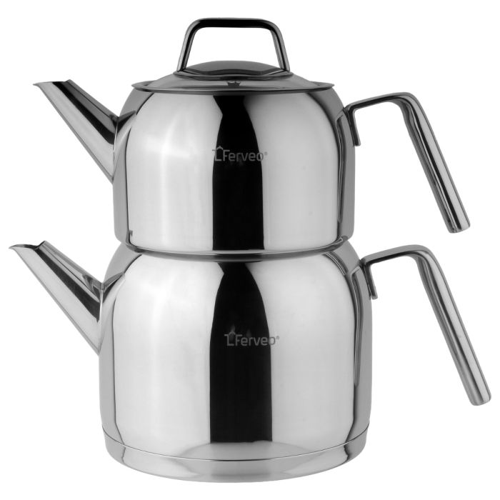 Ferveo Alima - Theepot Set - 1,0/2,0L - Inductie - Turkse Theepot - RVS