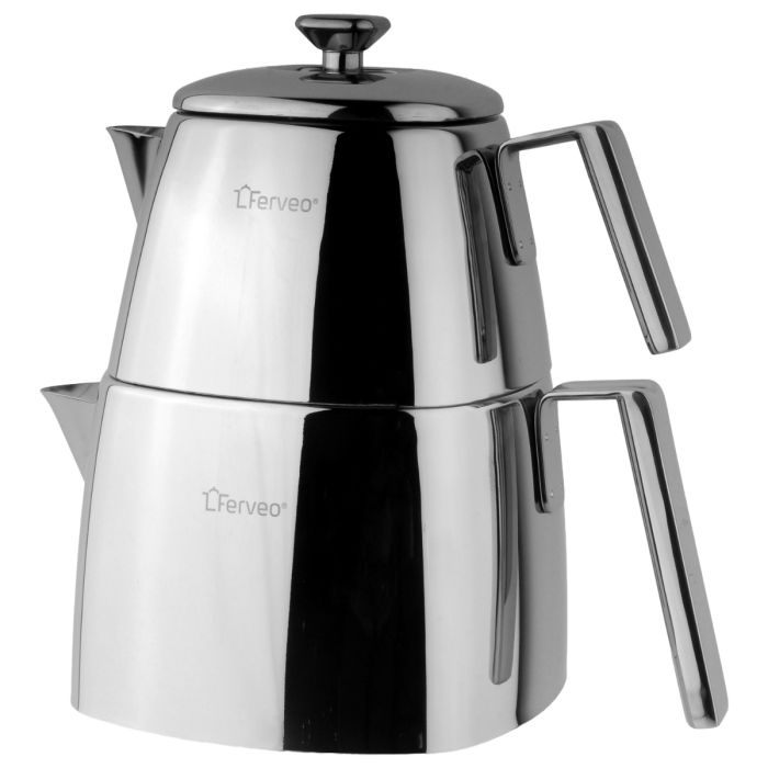 Ferveo Ayda - Theepot Set - 1,0/2,0L - Inductie - Turkse Theepot - RVS