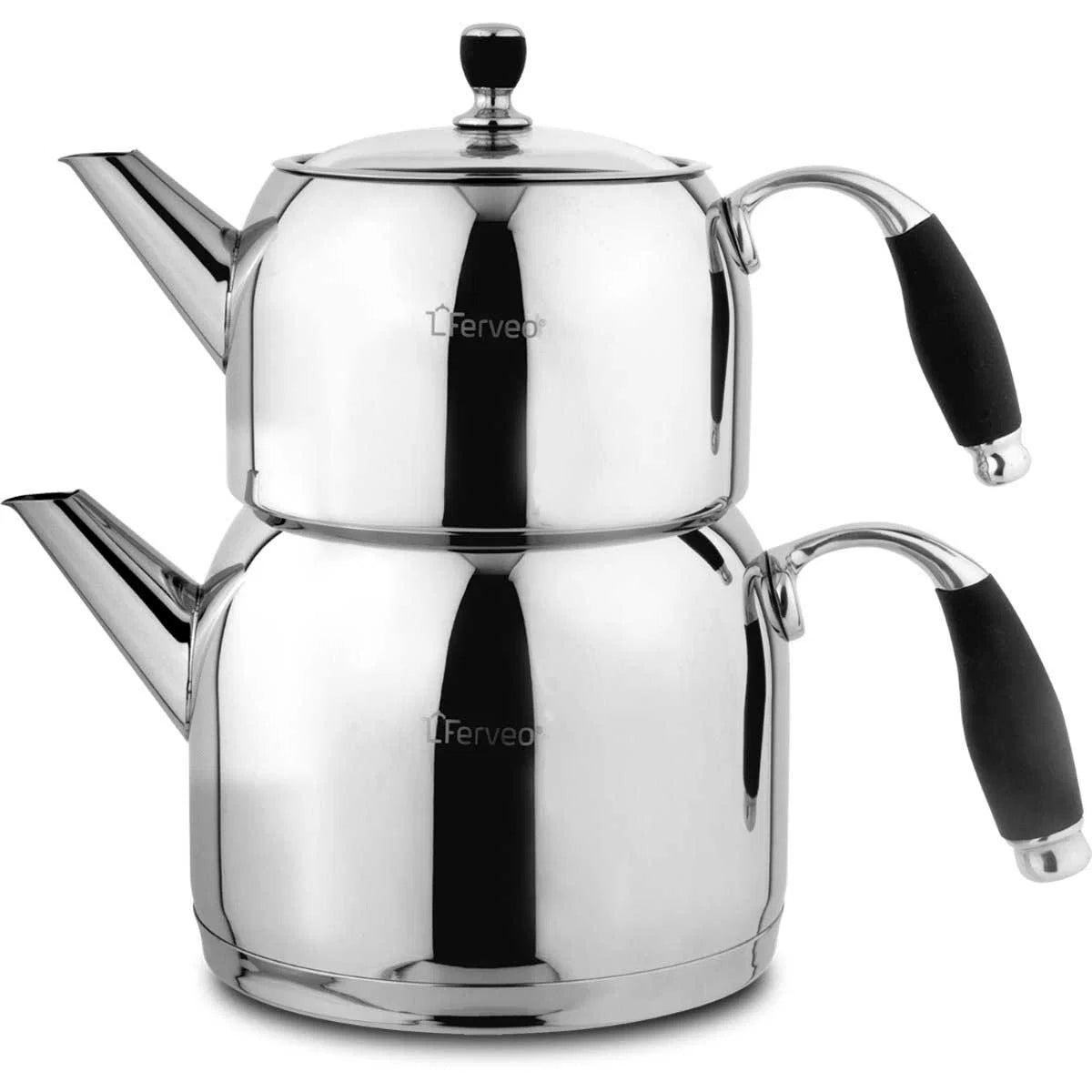 Ferveo Beyza - Theepot Set - 0,7/1,5 - Inductie - Turkse Theepot - RVS