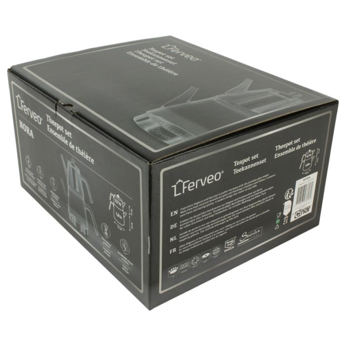 Ferveo Nora - Glazen Theepot Set - 0,7/1,8L - Inductie - Turkse Theepot