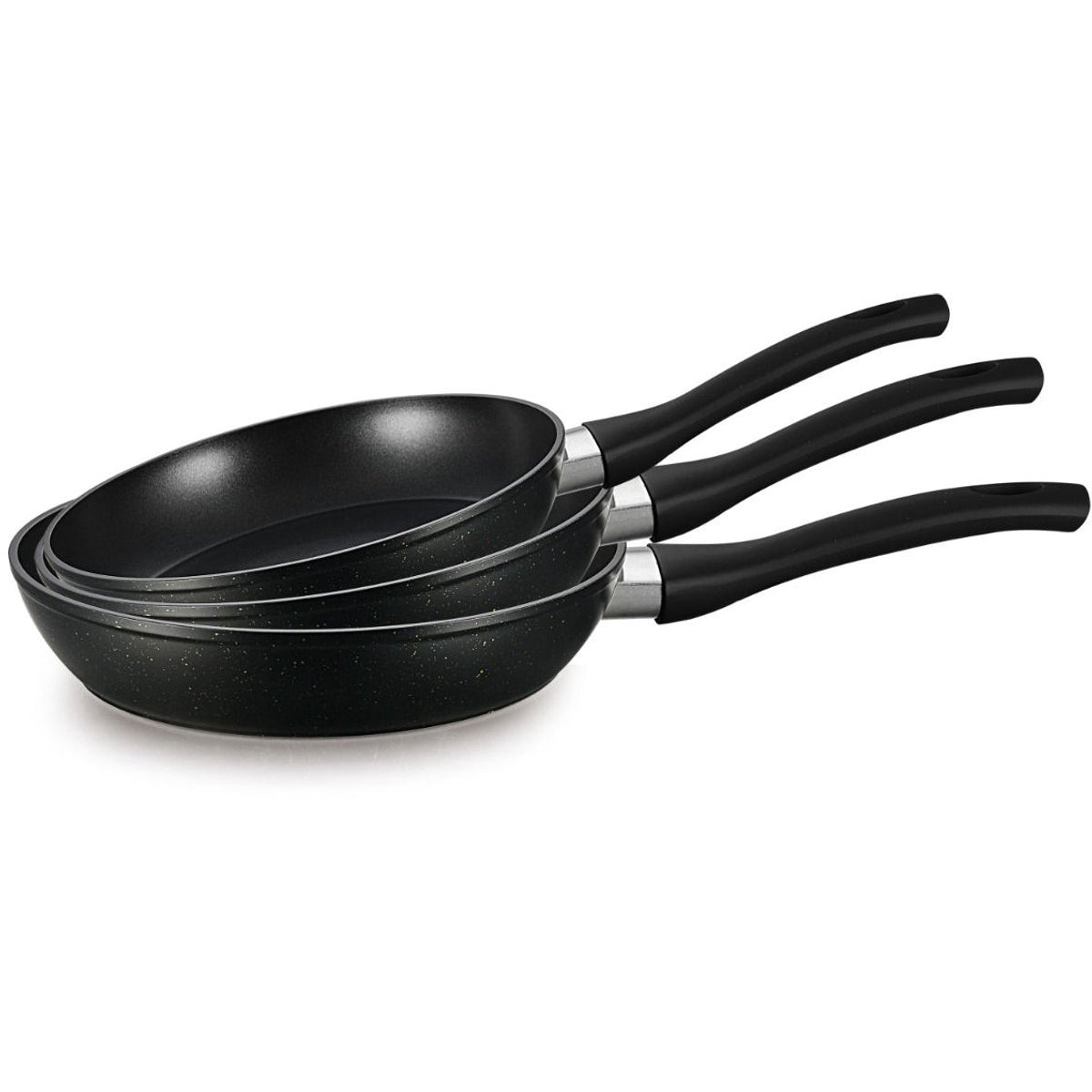 Ferveo Nova Bratpfannen-Set - Induktion - Ø20, Ø24, Ø28 cm - Schwarz/Gold