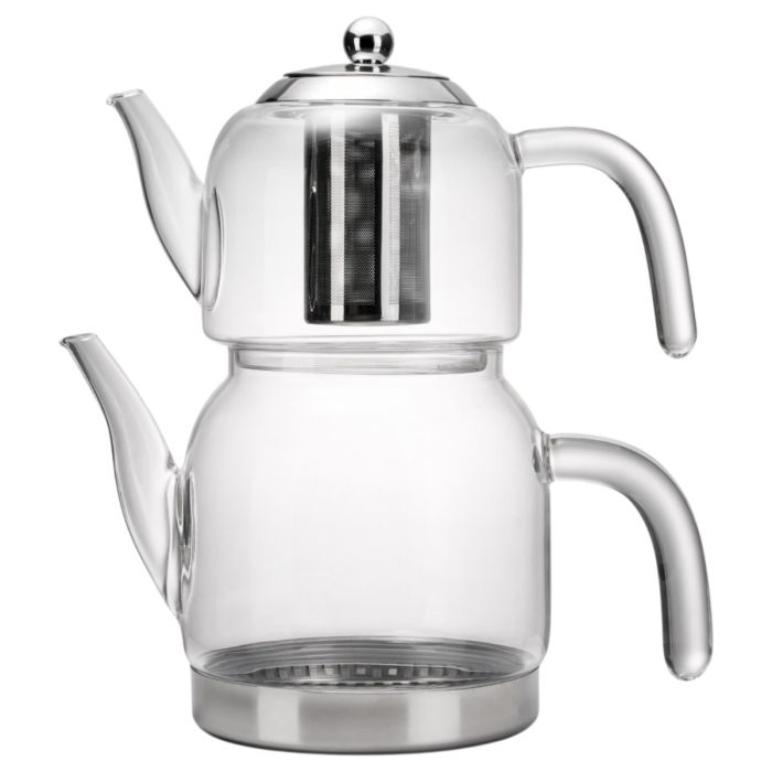 Ferveo Yasmina - Glazen Theepot Set - 1,2/2,5L - Inductie - Turkse Theepot