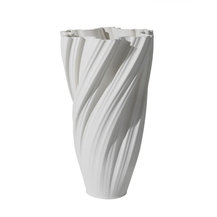 Fugurato Donna Vaas Wit - Keramiek met Gedraaid 3D-Reliëf - Ø20,5 x H34,5 cm