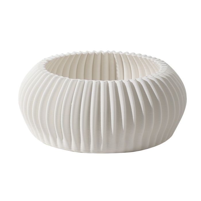 Fugurato Esta Schaal Wit - Keramiek met Geribbeld 3D-Reliëf - Ø30 x H12 cm