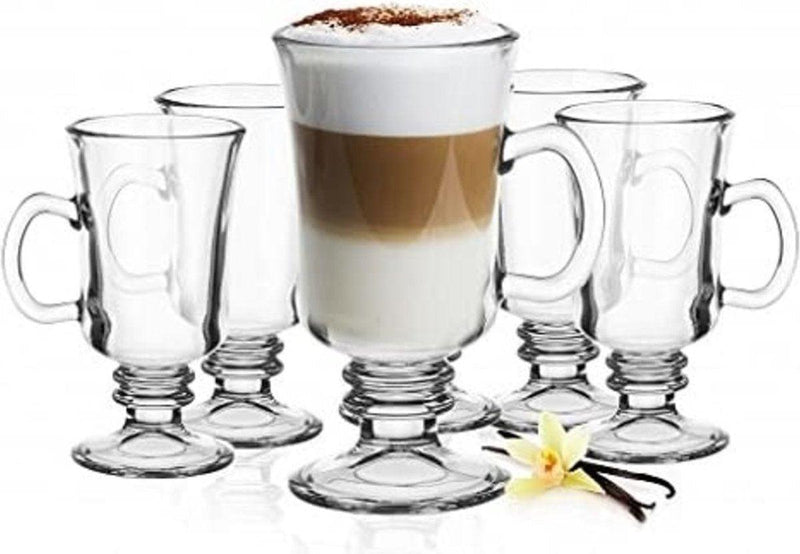 G-Horse Irish Coffee Glazen met Oor - Latte Macchiato Cappuccino Glazen - Koffieglazen - Set van 6 Stuks - TEKZEN