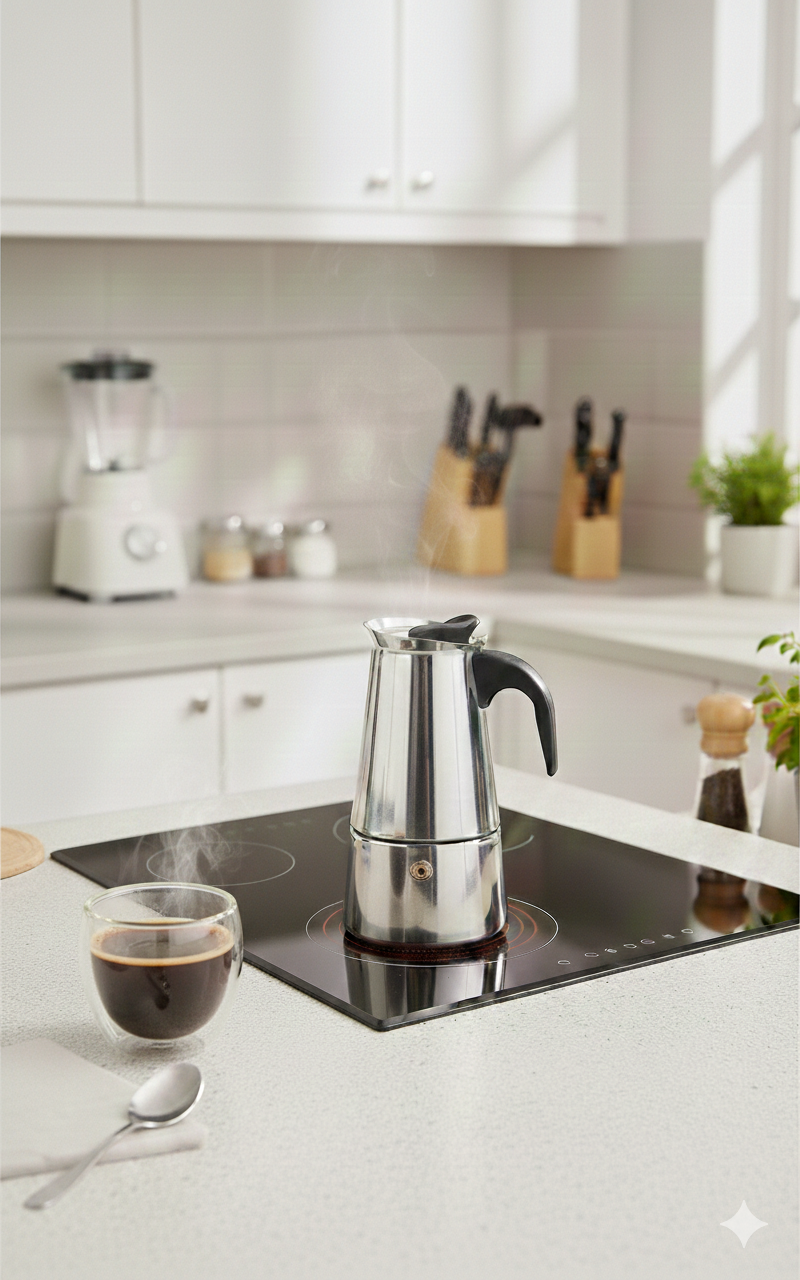Cheffinger Koffie Percolator - Zilver - 6 Kopjes - Inductie