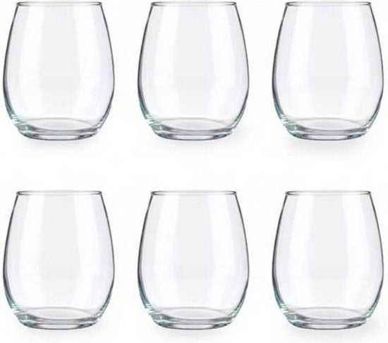 Glozini Drinking Glasses - Set of 6 - 300ml - Water Glass 