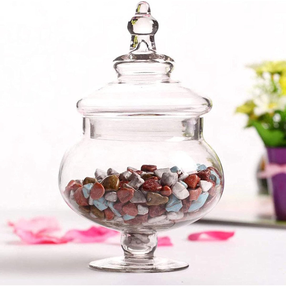 Glozini Glass Candy Jar with Lid - 27cm