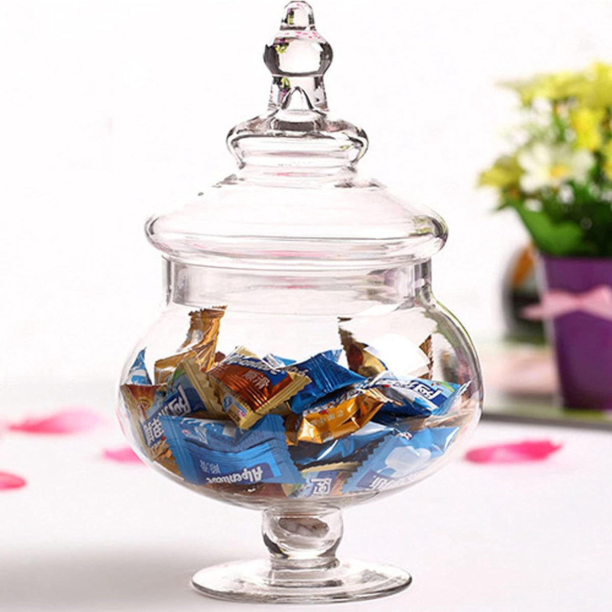 Glozini Glass Candy Jar with Lid - 27cm