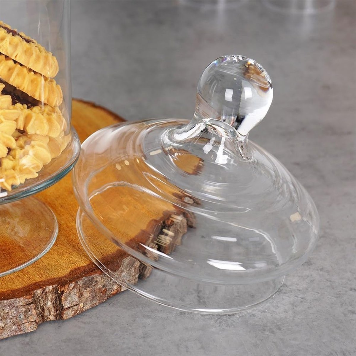 Glozini Glass Candy Jar on Foot with Lid - 28cm