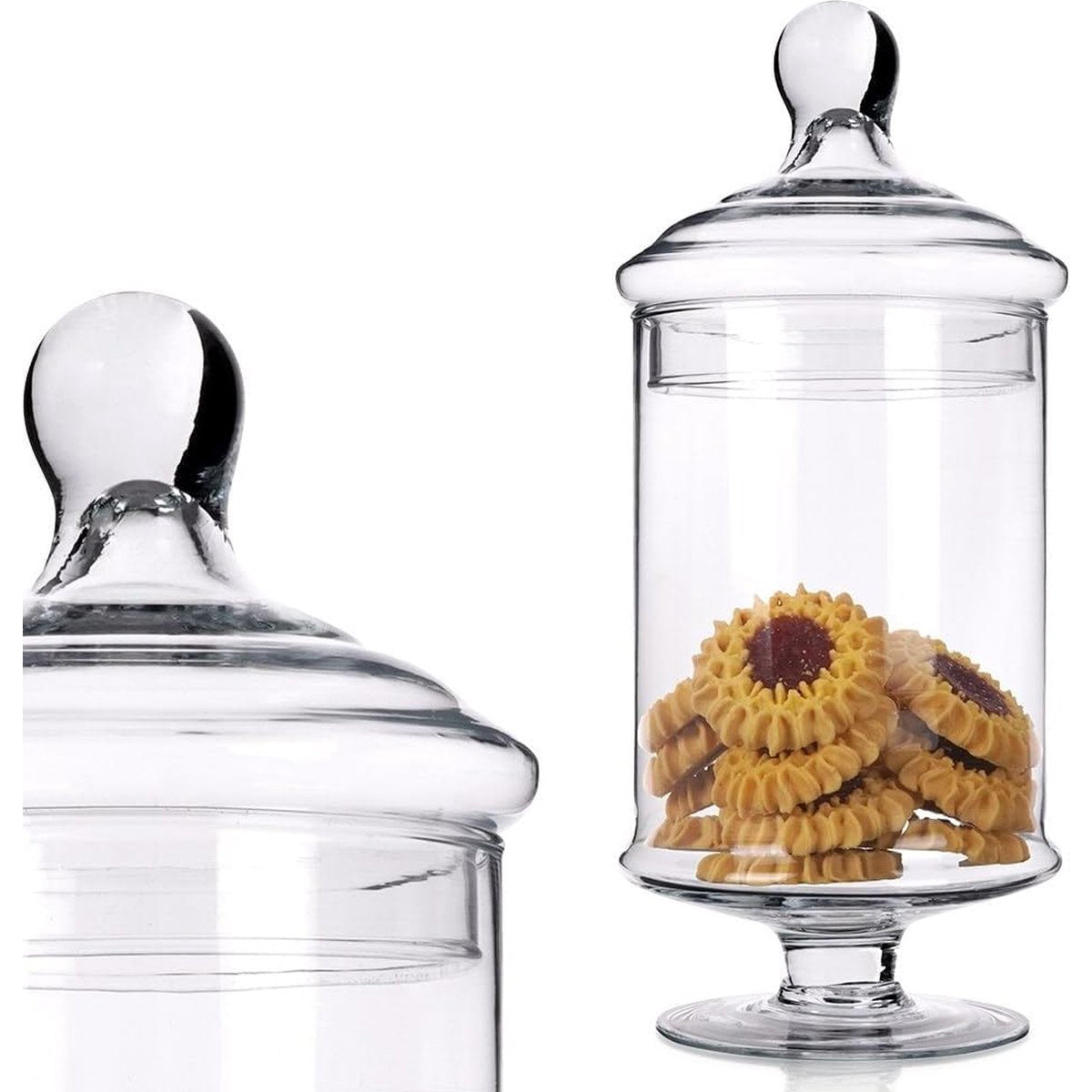 Glozini Glass Candy Jar on Foot with Lid - 33cm