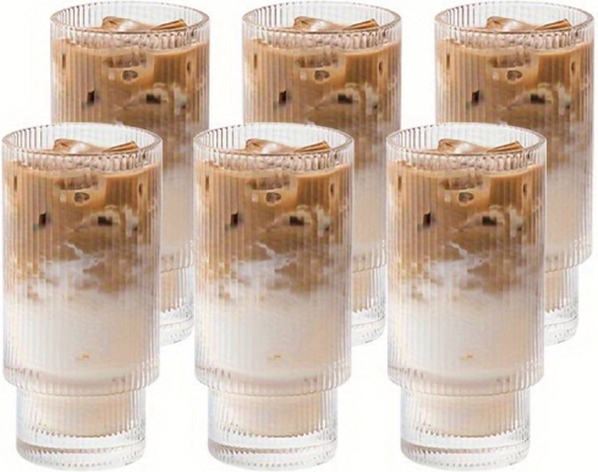 Glozini Tirana Tumbler Glasses - Set of 6 - Water Glass - Whiskey Glass