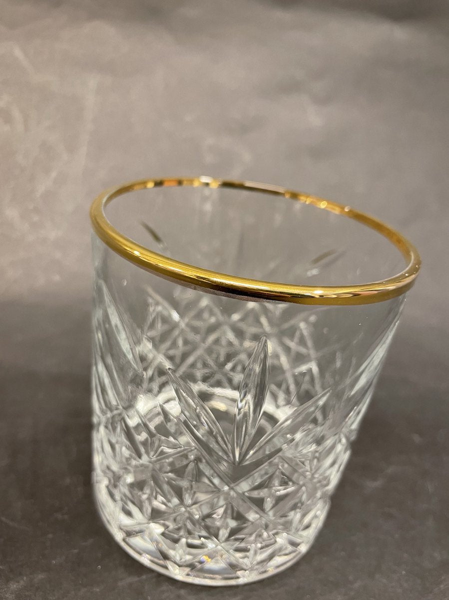 Glozini Tumblerglazen met Gouden Rand - Set van 6 - Waterglas - Whiskyglas