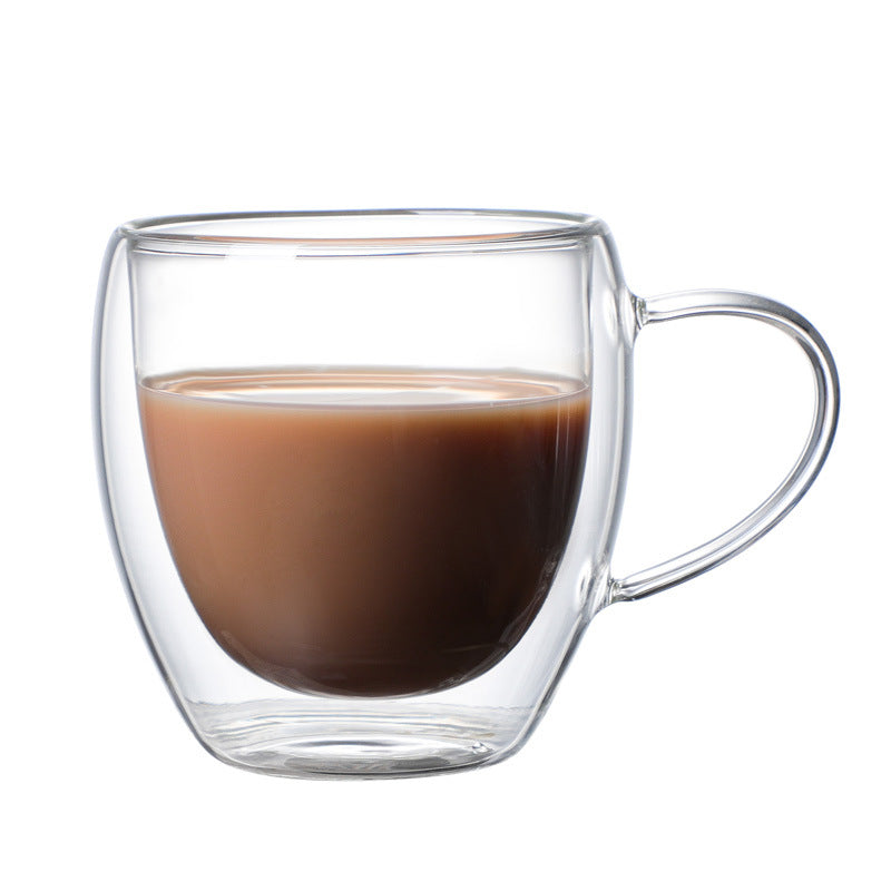 Glozini Dubbelwandige Glazen met Oor - 250 ml - Set van 4 - Koffieglazen - Theeglas - Cappuccino Glazen - Latte Macchiato Glazen Bekers