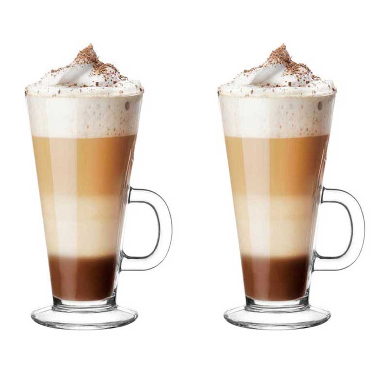 Glozini Lima - Latte Macchiato Glazen Met Handvat - Set van 2 - Irish Coffee Glazen - Koffieglazen