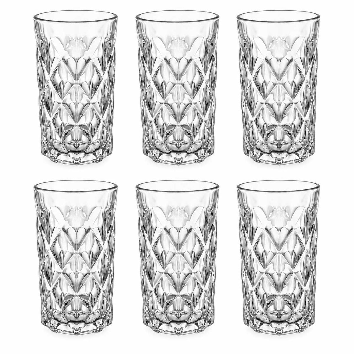 Glozini Tokya Longdrink Glazenset - 330ml - Set van 6 - Waterglas - Drinkglas
