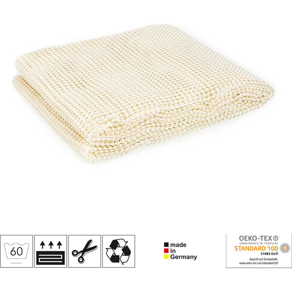 Hauskraft Anti-Slip Underlay - 120x180 cm - Anti-Slip Mat for Carpet or Rug - Prevents Slipping on Hard Floors