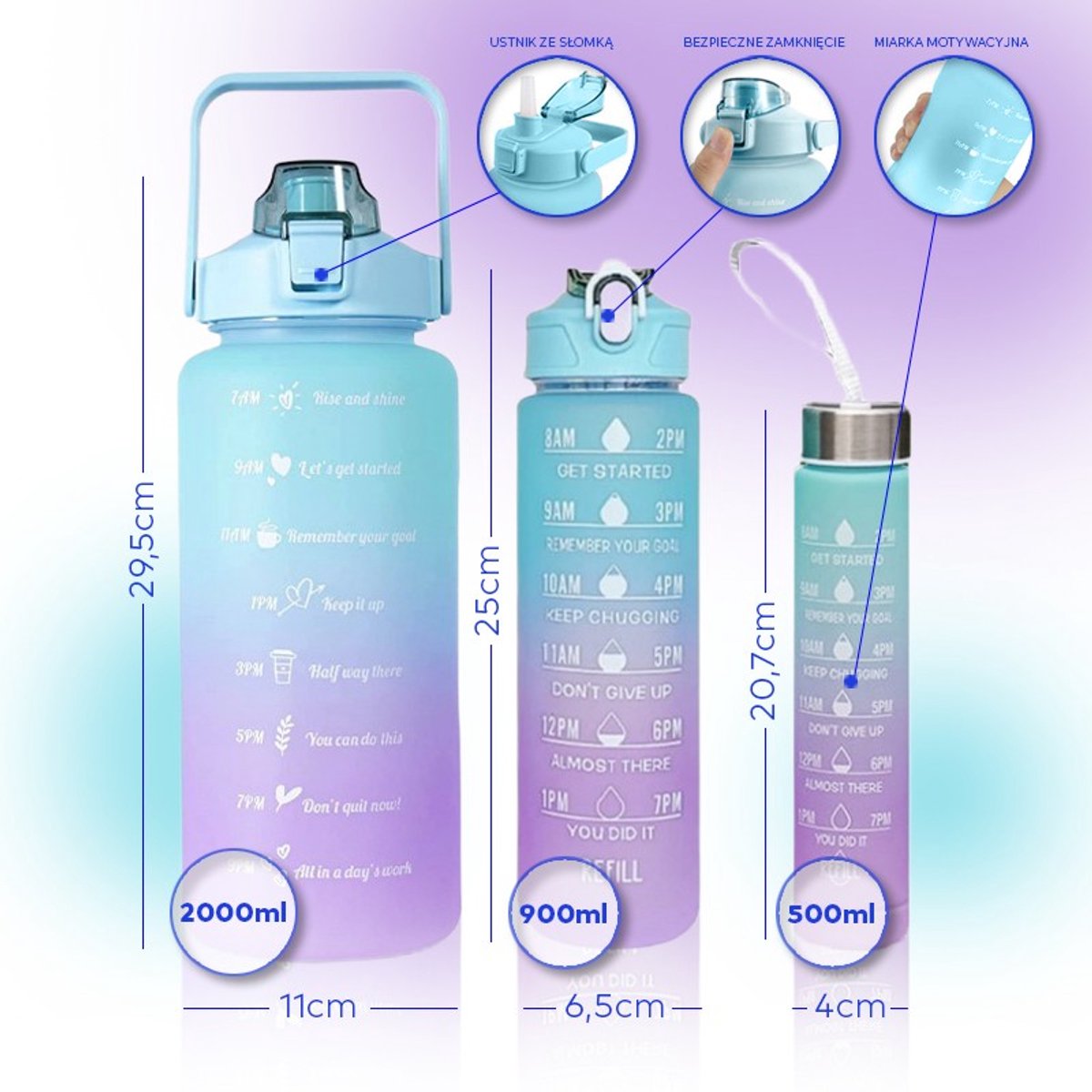 Hauskraft Motivatie Waterfles waterflessen productafbeelding 3