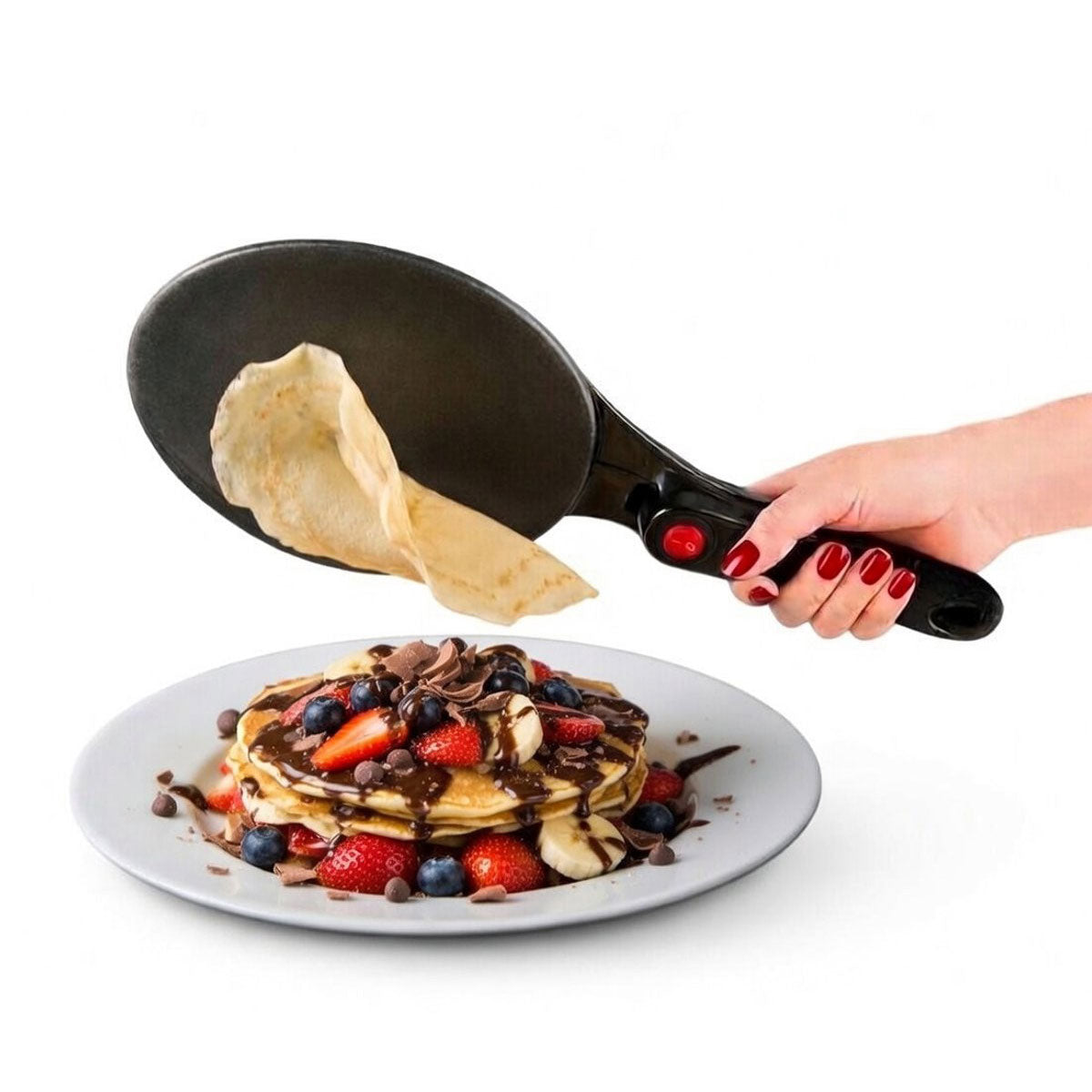 Homestar Elektrische Pancake Maker, Pannenkoeken Maker & Crêpes Maker incl. Mengkom & Garde - 20cm - 700W