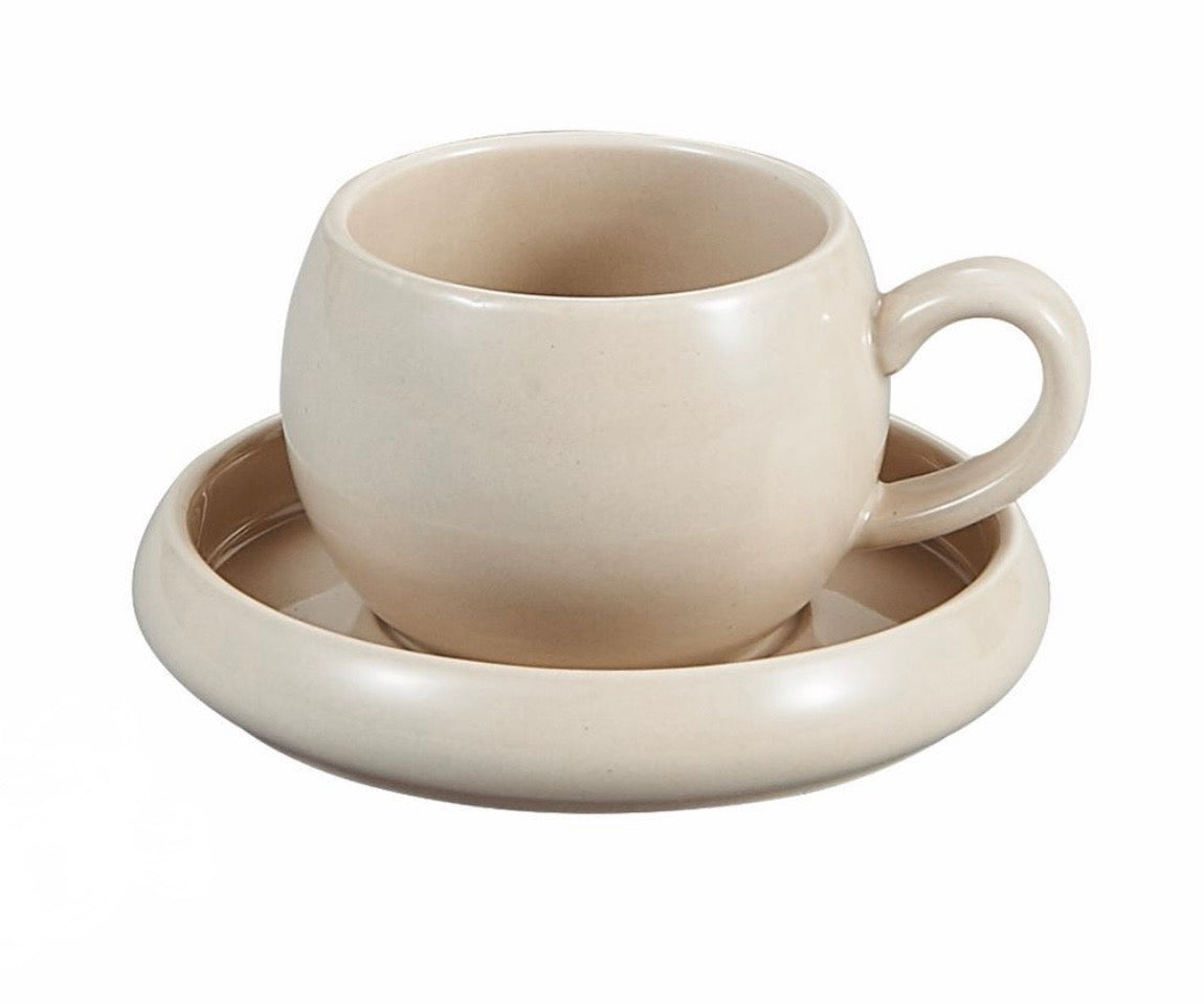 Almina Lissa Bonna - Espressoset - 12-delig - Crème - 120ml - Porselein - Koffiekopjes