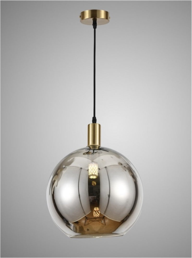 Industrielle Deckenlampe – 1x E27 – 40 W – Kronleuchter – Hängelampe – Luxus-Goldlampe geräuchert