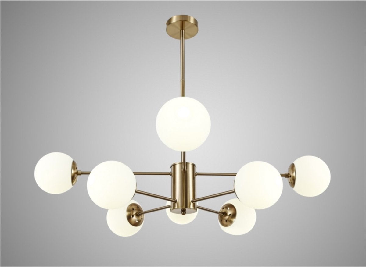 Kadirelli Industriële Plafondlamp - 8x E14 - 40W - Kroonluchter - Hanglamp - Luxe Goudenlamp