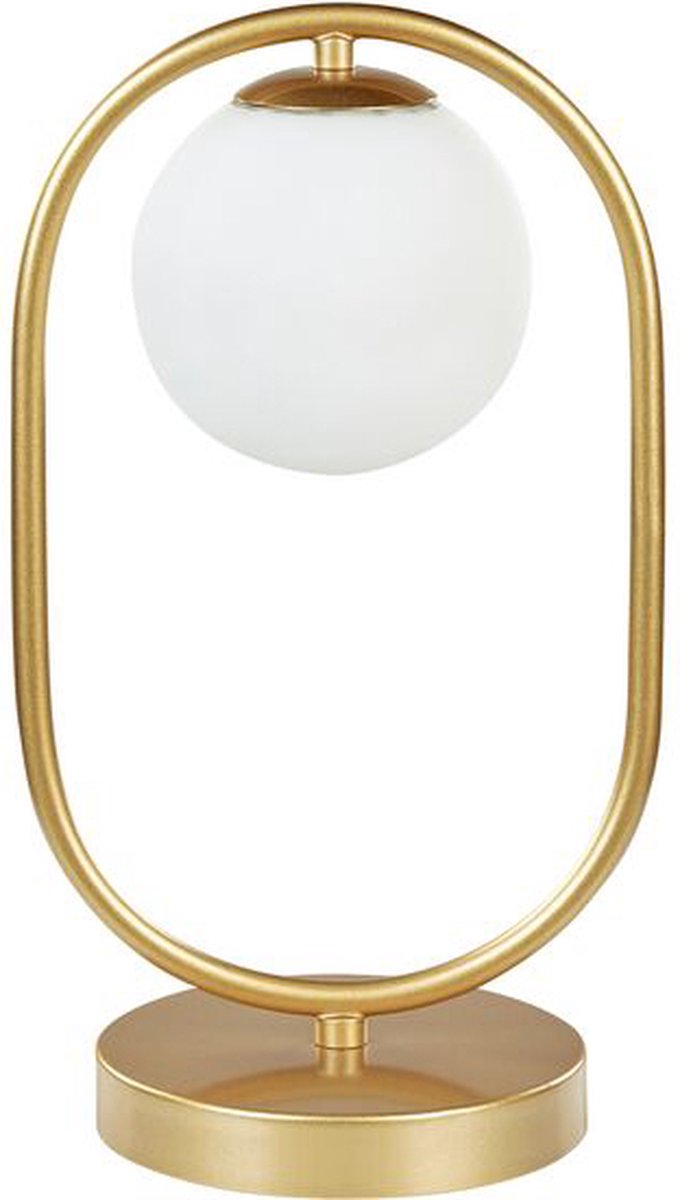 Kadirelli Industriële Tafellamp - 1x E14 - 40W - Wit/Goud - Luxe Goudenlamp