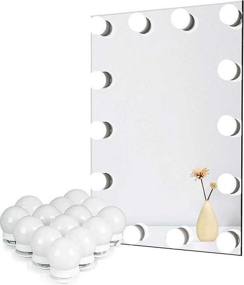 Izoxis Hollywood Spiegellampen - Spiegelverlichting - Make Up Spiegellamp - 10 dimbare LED lampen - 3 lichtstanden