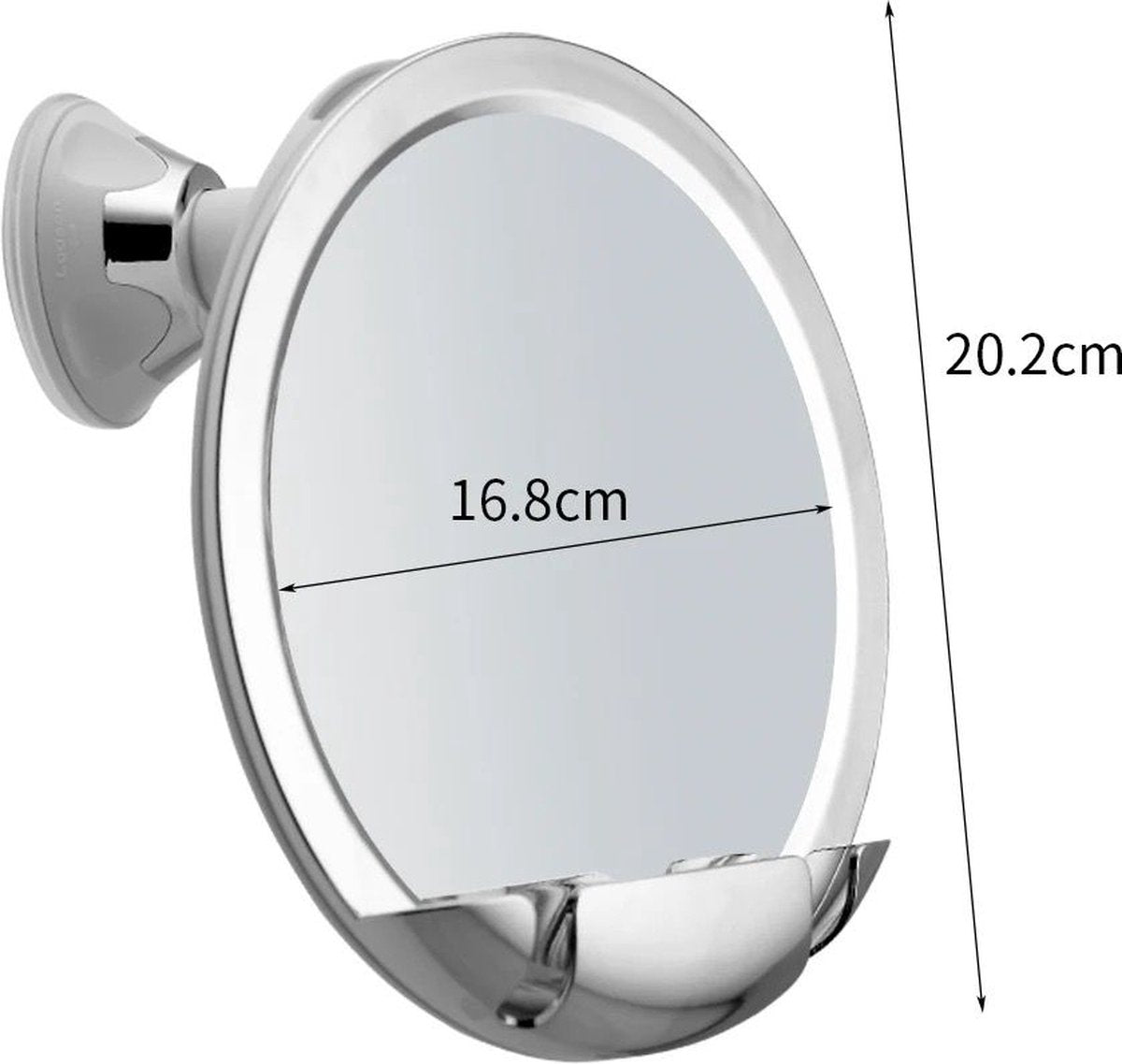 KAIA Douchespiegel - Douche Spiegel Anti-condens met Zuignap, Scheerspiegel - Fogless Shower Mirror - Wit